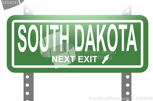 Image of South Dakota green sign board isolated 