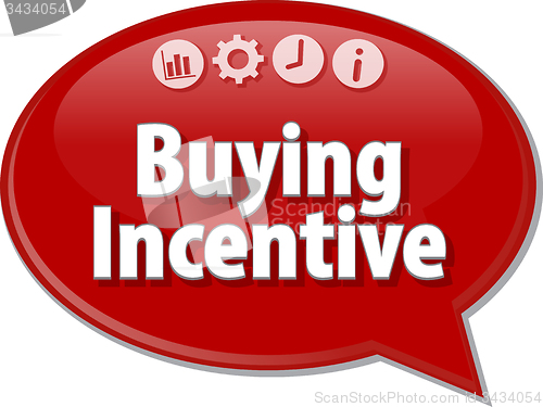 Image of Buying Incentive  Business term speech bubble illustration