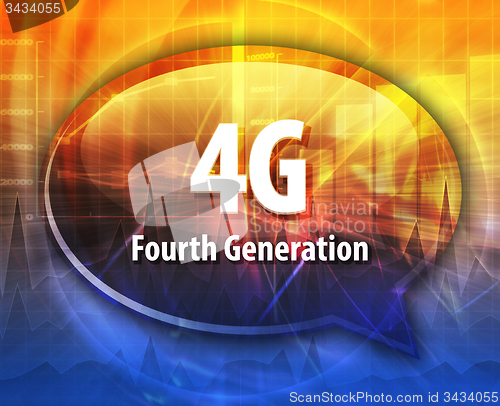 Image of 4G acronym definition speech bubble illustration