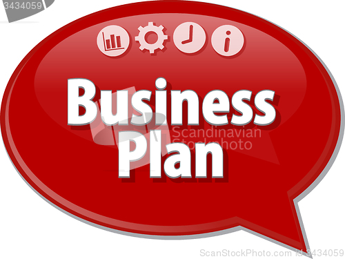 Image of Business Plan  Business term speech bubble illustration