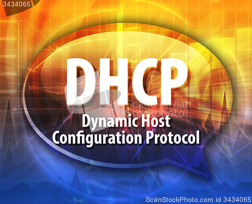 Image of DHCP acronym definition speech bubble illustration