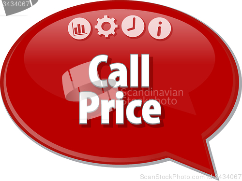 Image of Call Price  Business term speech bubble illustration