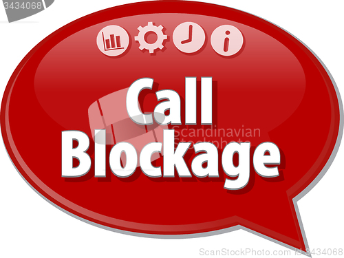 Image of Call Blockage  Business term speech bubble illustration