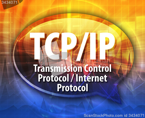 Image of TCP/IP acronym definition speech bubble illustration