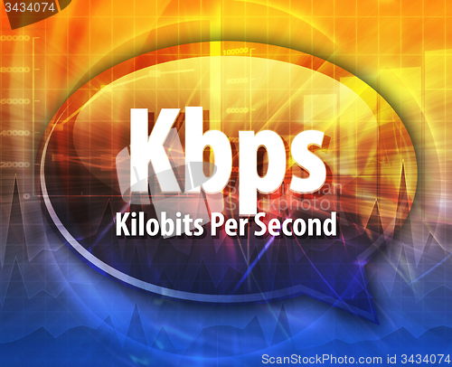 Image of Kbps acronym definition speech bubble illustration