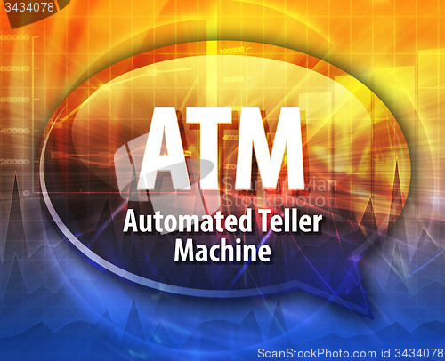 Image of ATM acronym definition speech bubble illustration