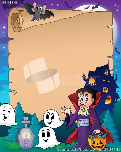 Image of Parchment with Halloween vampire