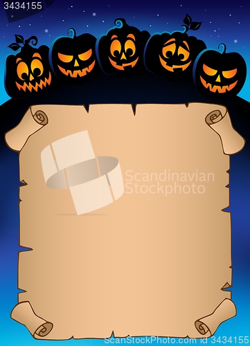 Image of Parchment with pumpkin silhouettes 4