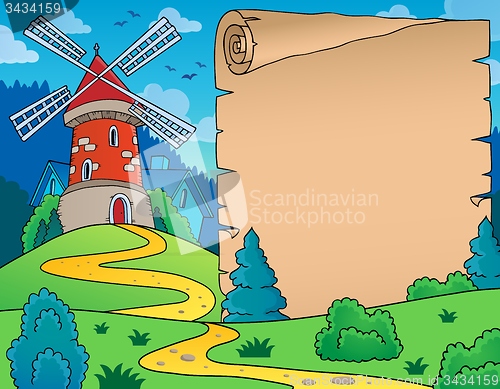 Image of Windmill and parchment theme image