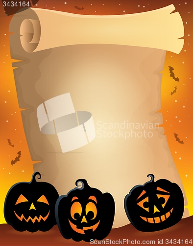 Image of Parchment with pumpkin silhouettes 2