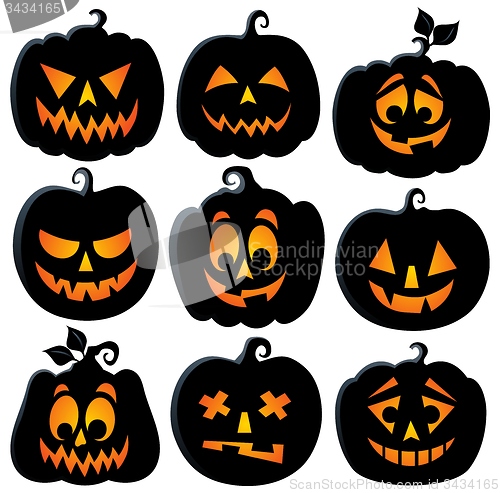 Image of Pumpkin silhouettes theme set 2