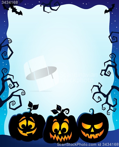 Image of Night frame with pumpkin silhouettes