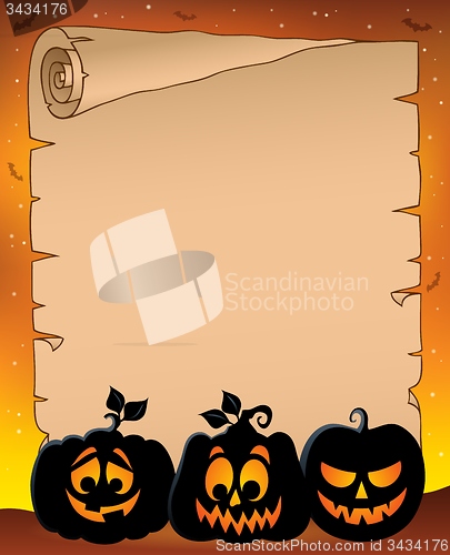 Image of Parchment with pumpkin silhouettes 1