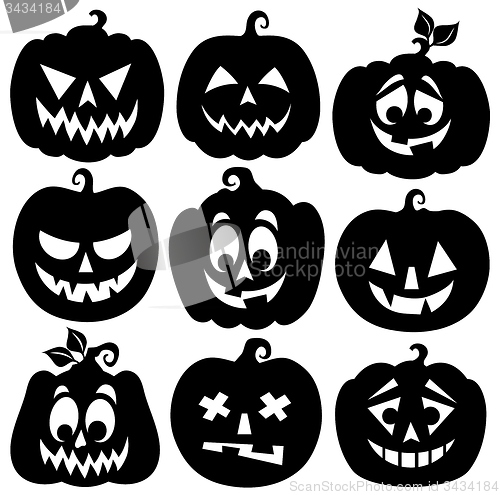 Image of Pumpkin silhouettes theme set 1