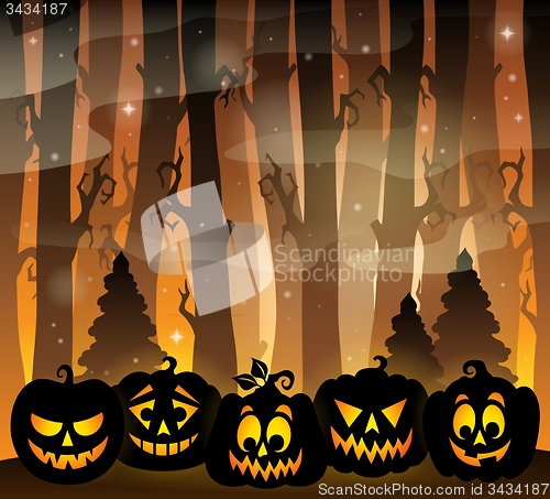 Image of Pumpkin silhouettes theme image 2
