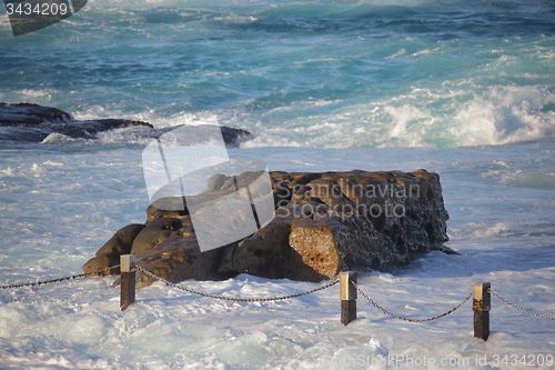 Image of Manon Rockpool swallowed up in rough weather