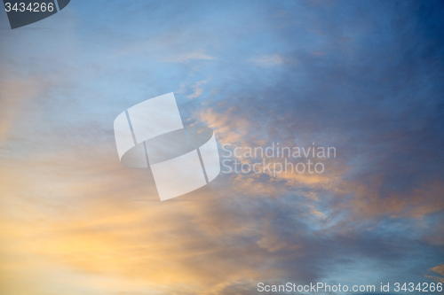 Image of light  the sunrise in  colored sky  