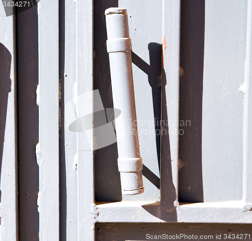 Image of gray  metal rusty      morocco in africa the old wood  facade ho