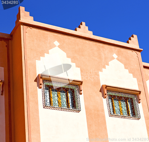 Image of  window in morocco africa and old construction wal brick histori