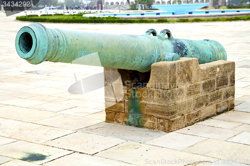 Image of bronze cannon in africa morocco  