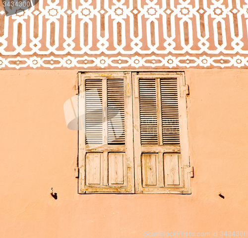 Image of  window in morocco africa and old construction wal brick histori