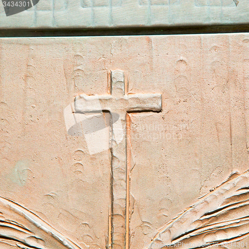 Image of texture of a brown old door in italy europe