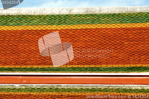 Image of thailand abstract  colors roof   bangkok  asia and sky