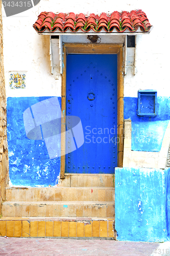 Image of historical blue  in  antique     style africa   wood and  