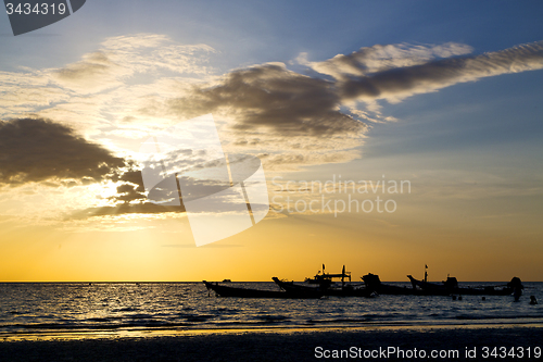 Image of asia in the  kho tao bay isle sunset 