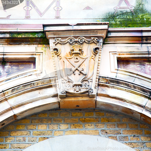 Image of england  historic   marble and statue in old city of london 