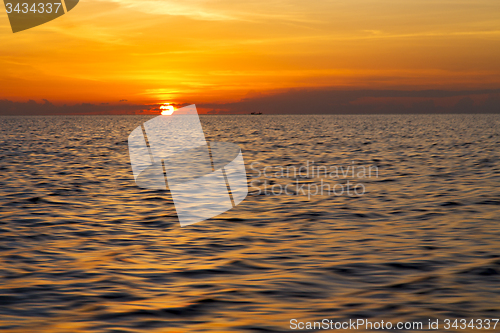 Image of sunrise boat  and sea in thailand kho south china sea