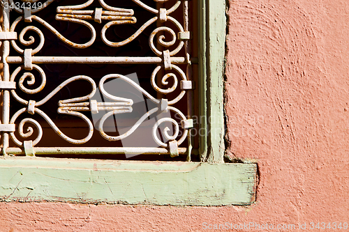 Image of  window in morocco  construction wal brick  