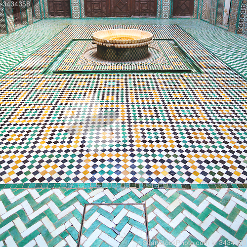Image of fountain in morocco africa old antique construction  mousque pal