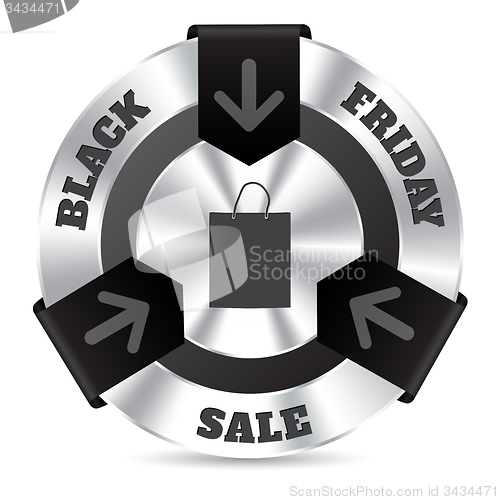 Image of Black friday badge with shopping bag