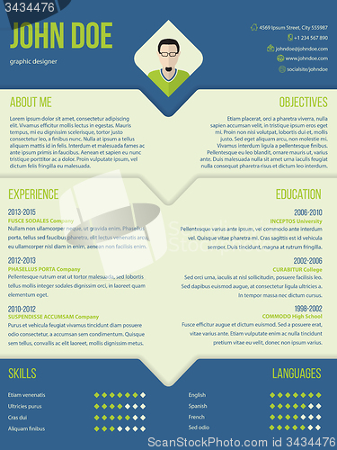 Image of Modern curriculum cv resume template design