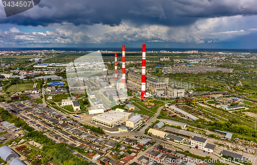 Image of Combined heat and power factory. Tyumen. Russia