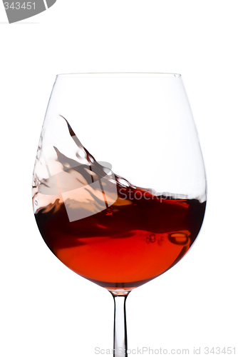 Image of moving red wine glass
