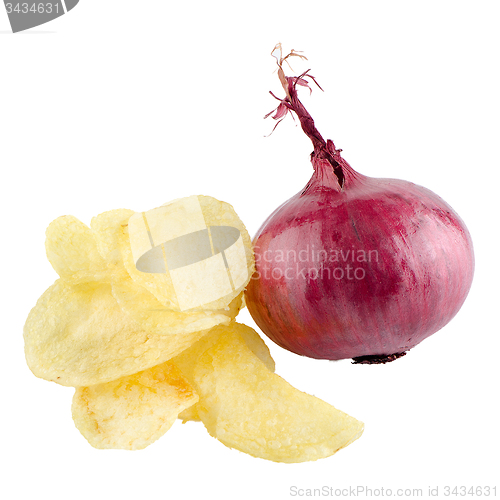 Image of Potato chips and onion