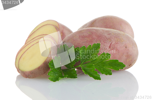 Image of Red sliced potatoes