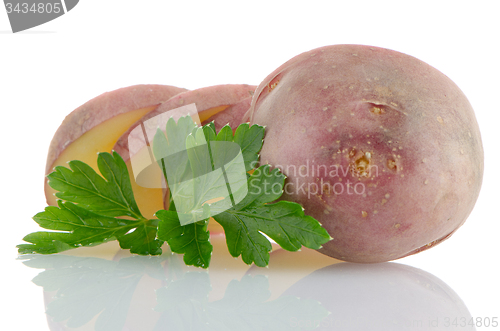 Image of Red sliced potatoes