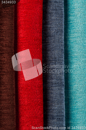 Image of Multi color fabric texture samples