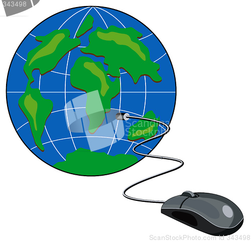 Image of Mouse connection to the globe