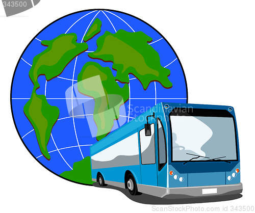 Image of Bus traveling off the globe