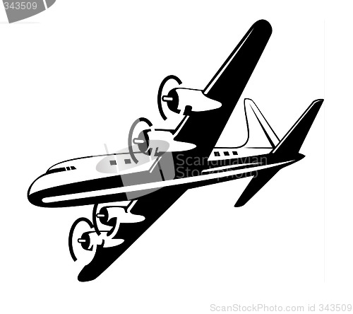 Image of Propeller airplane in flight