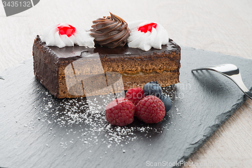 Image of Piece of chocolate cake