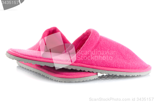 Image of A pair of pink slippers