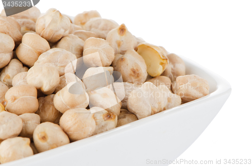 Image of Closeup of a bowl with chickpeas