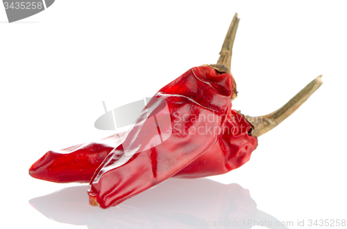 Image of Two red hot chili pepper