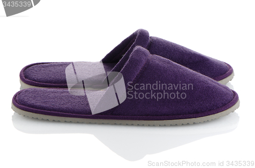 Image of A pair of purple slippers