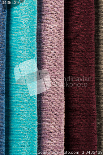 Image of Multi color fabric texture samples